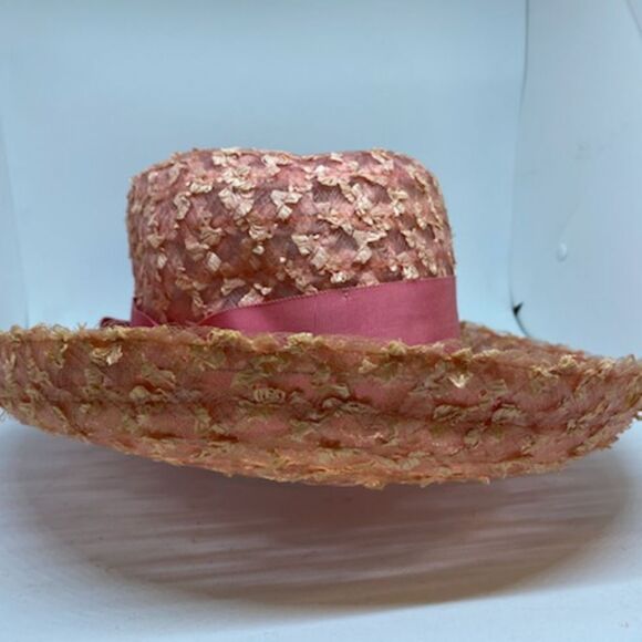 Vintage Union Made Pink Hat with Pink Ribbon - Picture 1 of 8